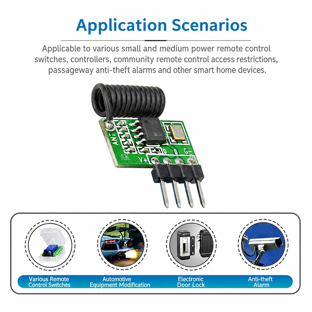Home Automation Arduino - 315MHz/433MHz Superheterodyne RF Receiver Module 3.3V-5.5V