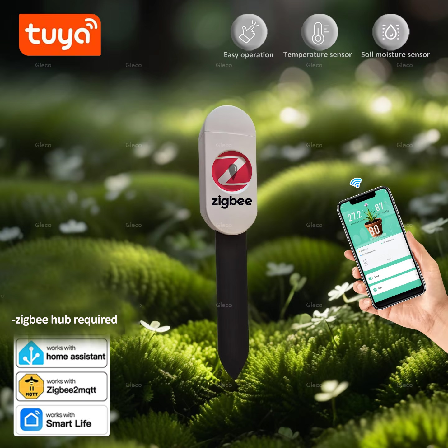Tuya Smart Life Zigbee Soil Mo - Home Automation Technology recension och pris