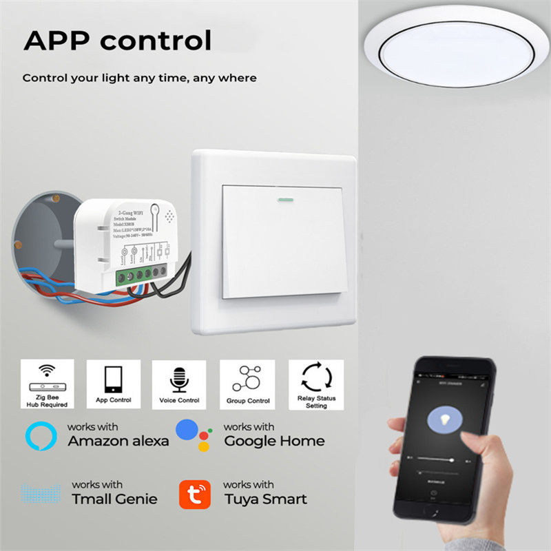 1/2 Channels 10A Tuya ZigBee S - Home Automation Technology recension och pris