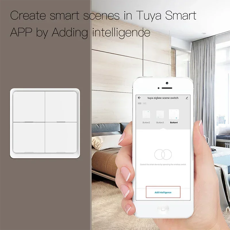 ZigBee Wireless 4 Gang 12 Scen - Home Automation Technology recension och pris
